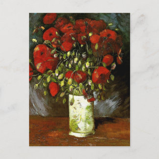 Vase with Red Poppies Van Gogh Fine Art Postcard