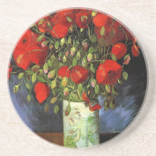 Vase with Red Poppies Vincent van Gogh Coaster