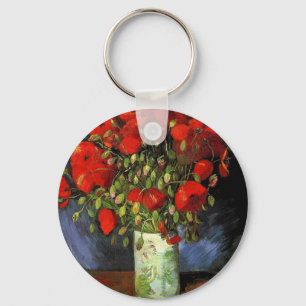 Vase with Red Poppies Vincent van Gogh Keychain