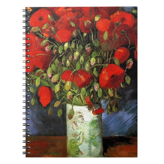 Vase with Red Poppies Vincent van Gogh Notebook (Front)