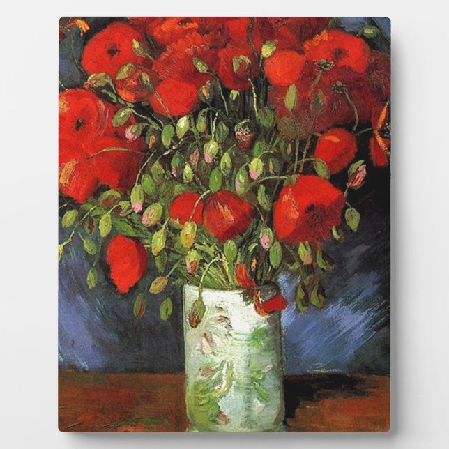 Vase with Red Poppies Vincent van Gogh Plaque (Front)