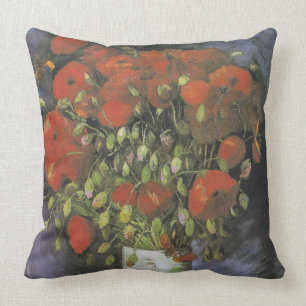 Vase with Red Poppies Vincent van Gogh Throw Pillow