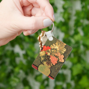 Vase with Rose Mallows by Vincent van Gogh Keychain