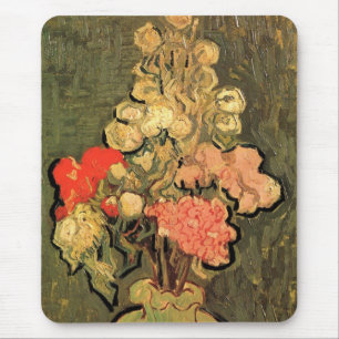 Vase with Rose Mallows by Vincent van Gogh Mouse Pad