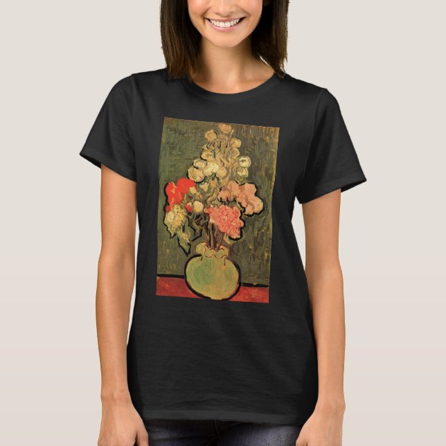 Vase with Rose Mallows by Vincent van Gogh T-Shirt (Front)