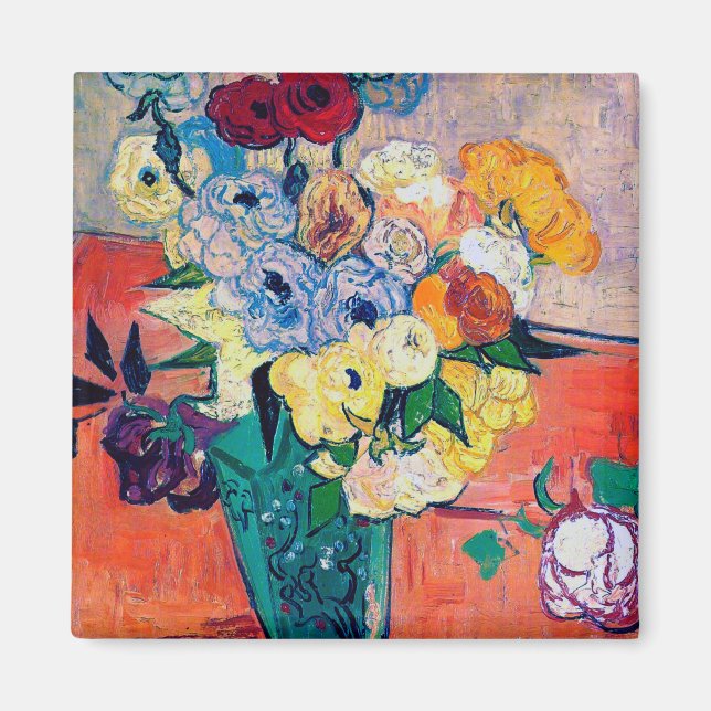 Vase with Roses and Anemones, Van Gogh Magnet (Front)
