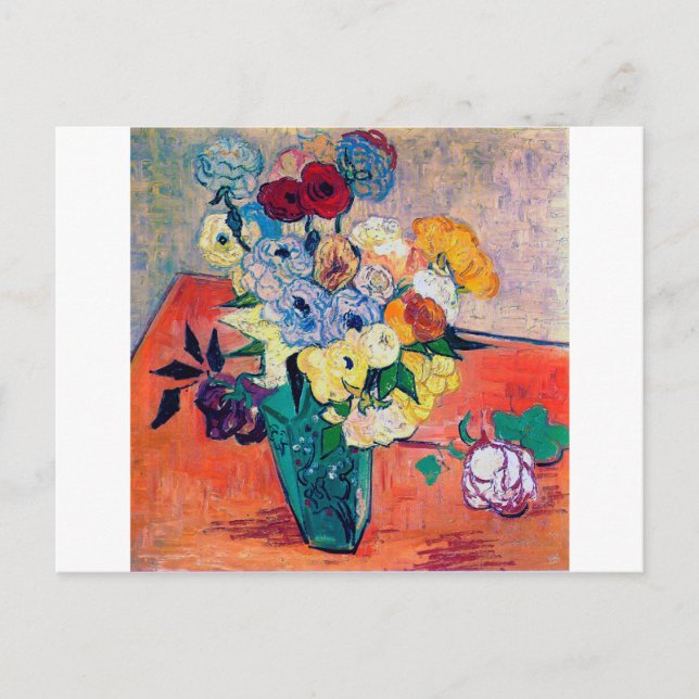 Vase with Roses and Anemones, Van Gogh Postcard (Front)