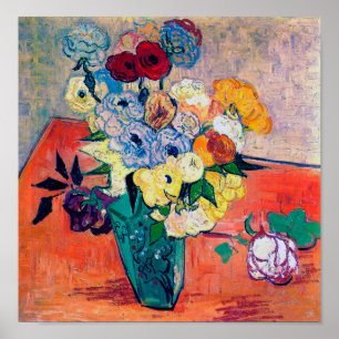 Vase with Roses and Anemones, Van Gogh Poster