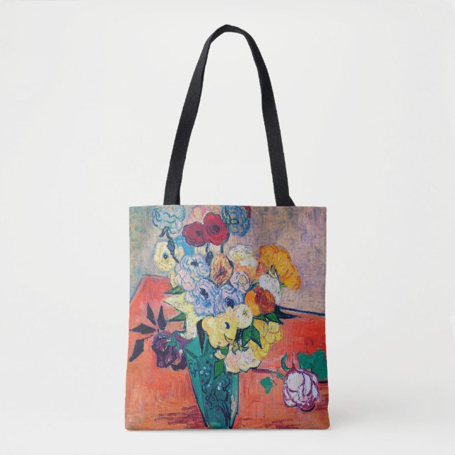 Vase with Roses and Anemones, Van Gogh Tote Bag (Front)
