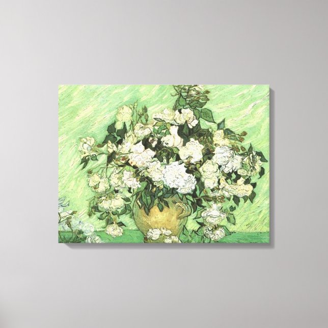 Vase with Roses by van Gogh Wrapped Canvas (Front)