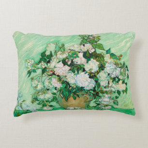 Vase with Roses by Vincent Van Gogh Decorative Pillow
