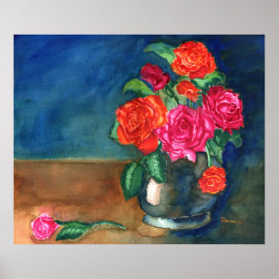 Vase with Roses Poster
