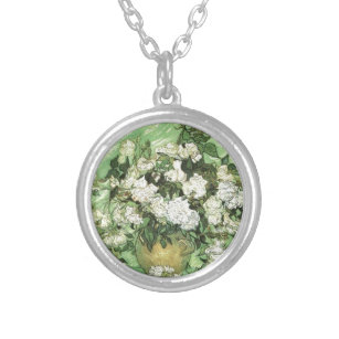 Vase with Roses - Van Gogh Silver Plated Necklace