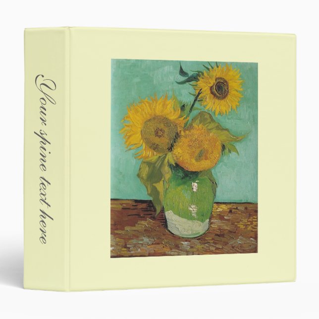 Vase with three sunflowers, Vincent van Gogh Binder (Front/Spine)