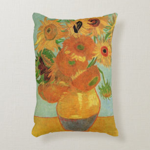 Vase with Twelve Sunflowers by Vincent van Gogh Accent Pillow