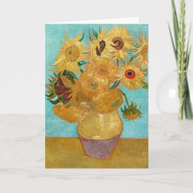 Vase with Twelve Sunflowers by Vincent Van Gogh  Card (Front)