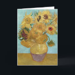 Vase with Twelve Sunflowers by Vincent van Gogh Card<br><div class="desc">Vincent van Gogh's Vase with Twelve Sunflowers (1888–1889) is one of the most iconic and vibrant paintings of the Post-Impressionist period. This masterpiece depicts a simple vase filled with twelve sunflowers, each one radiating energy and warmth. The sunflowers are painted in varying stages of life, from fresh blooms to wilting...</div>