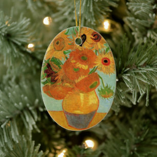 Vase with Twelve Sunflowers by Vincent van Gogh Ceramic Ornament