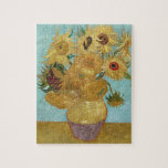 Vase with Twelve Sunflowers by Vincent van Gogh Jigsaw Puzzle<br><div class="desc">Vincent van Gogh's Vase with Twelve Sunflowers (1888–1889) is one of the most iconic and vibrant paintings of the Post-Impressionist period. This masterpiece depicts a simple vase filled with twelve sunflowers, each one radiating energy and warmth. The sunflowers are painted in varying stages of life, from fresh blooms to wilting...</div>
