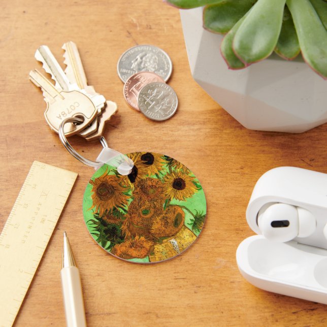 Vase with Twelve Sunflowers by Vincent van Gogh Keychain (Desk)