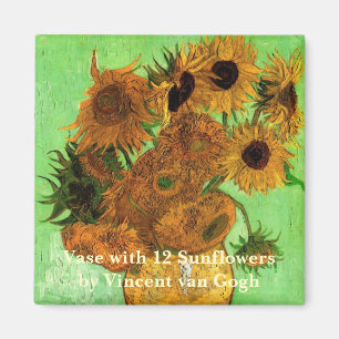 Vase with Twelve Sunflowers by Vincent van Gogh Magnet