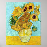 Vase With Twelve Sunflowers By Vincent Van Gogh Poster<br><div class="desc">To the best of my knowledge these images are in public domain and believed to be free to use without restriction in the US. 
 Please contact me if you discover that any of these images are not in Public Domain.</div>