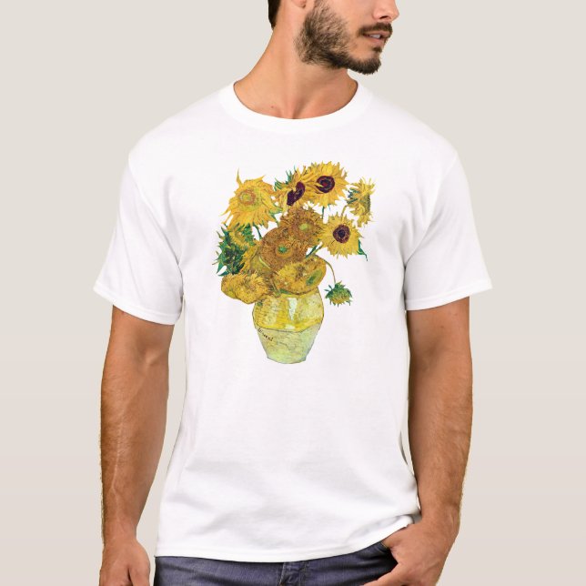 Vase With Twelve Sunflowers By Vincent Van Gogh T-Shirt (Front)