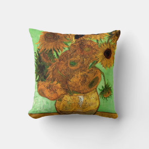 Vase with Twelve Sunflowers by Vincent van Gogh Throw Pillow