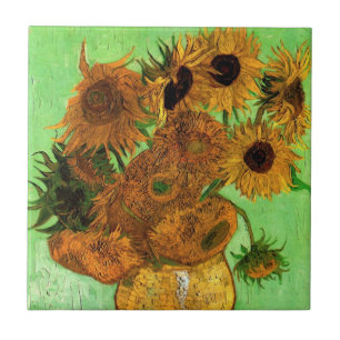Vase with Twelve Sunflowers by Vincent van Gogh Tile