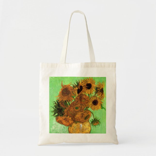 Vase with Twelve Sunflowers by Vincent van Gogh Tote Bag (Front)