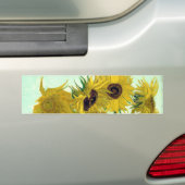 Vase with Twelve Sunflowers Van Gogh Fine Art Bumper Sticker (On Car)