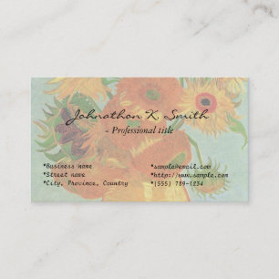 Vase with Twelve Sunflowers, Vincent van Gogh. Business Card