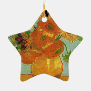 Vase with Twelve Sunflowers, Vincent van Gogh. Ceramic Ornament