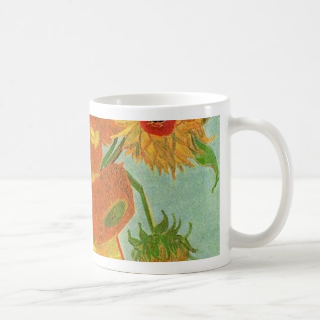 Vase with twelve sunflowers, Vincent van Gogh Coffee Mug (Right)