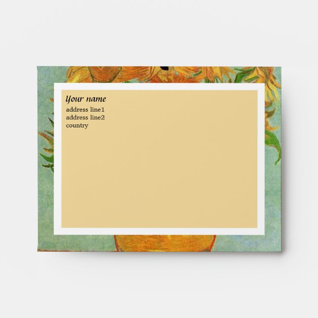 Vase with twelve sunflowers, Vincent van Gogh Envelope (Front)