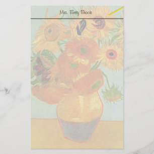 Vase with Twelve Sunflowers, Vincent van Gogh. Stationery