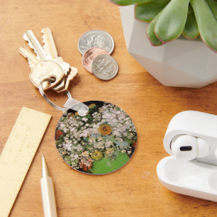 Vase with Zinnia Flowers by Vincent van Gogh Keychain