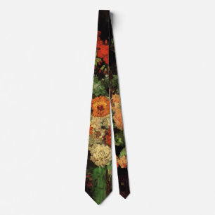 Vase with Zinnias and Geraniums, Vincent van Gogh Tie