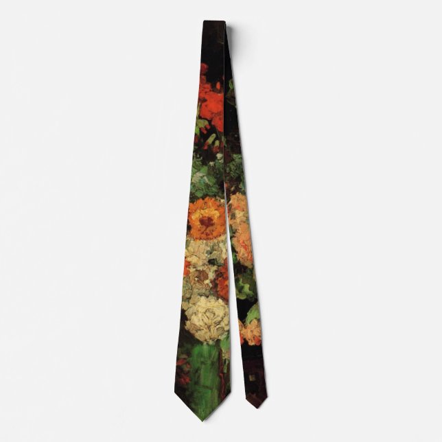 Vase with Zinnias and Geraniums, Vincent van Gogh Tie (Front)