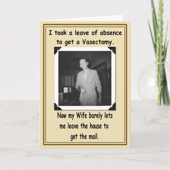 Vasectomy - Get Well Card (Front)