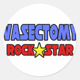 Vasectomy Rock Star Classic Round Sticker