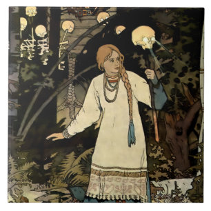 Vasilia the Beautiful by Ivan Bilibin Tile