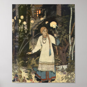 Vasilisa the Beautiful at the Hut of Baba Yaga - I Poster