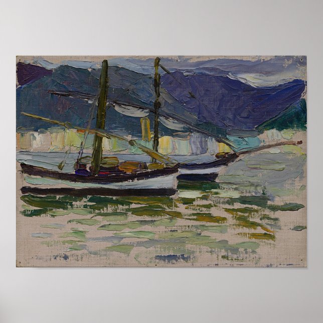 Vasily Kandinsky Fishing Boats Sestri Poster (Front)