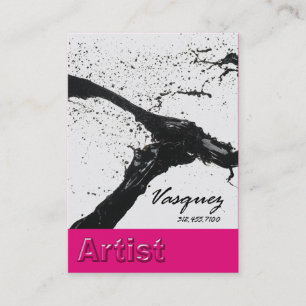 Vasquez - Bold Artist Painter Illustrator fuschia Business Card