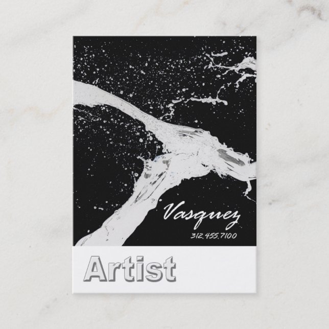 Vasquez - Bold Artist Painter Illustrator (white) Business Card (Front)