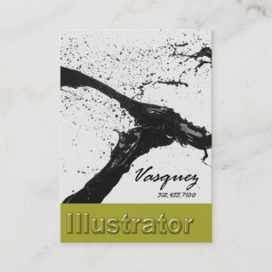 Vasquez - Bold Illustrator Artist Painter (celery) Business Card