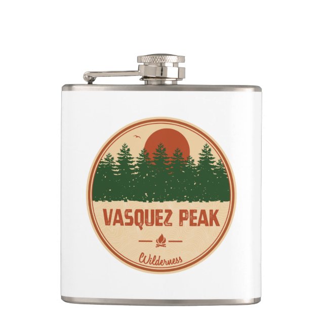 Vasquez Peak Wilderness Colorado Hip Flask (Front)
