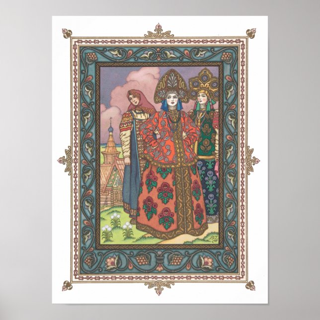 Vassilissa la belle affiche folklorique russe (Devant)
