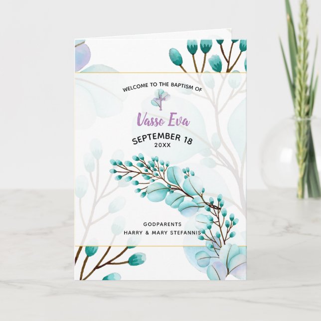 Vasso Greek Orthodox Church Baptism Program (Front)